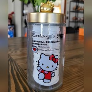 Creme Shop Hello Kitty Tall Glass Jar of Cotton Pads